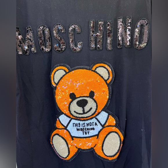 MOSCHINO Couture Bear Large T-Shirt Sequence - Picture 2 of 4